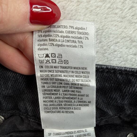 American Eagle 12 Long Super High Rise Ultra Wide Leg Jeans In Charcoal Strigid - Picture 11 of 16